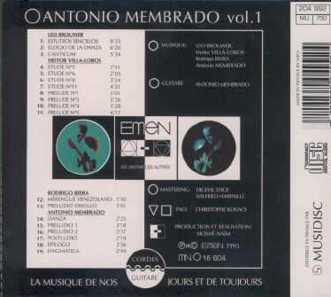 Antonio Membrado - Best of - Volume 1 - verso